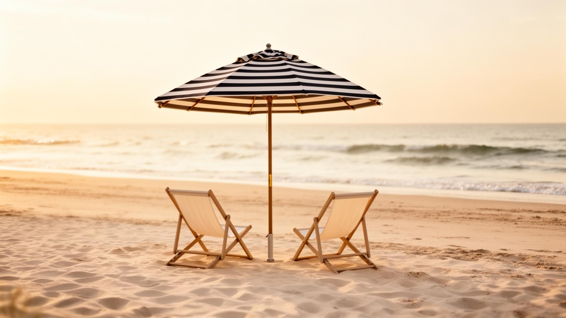Mediterranean beach at golden hour